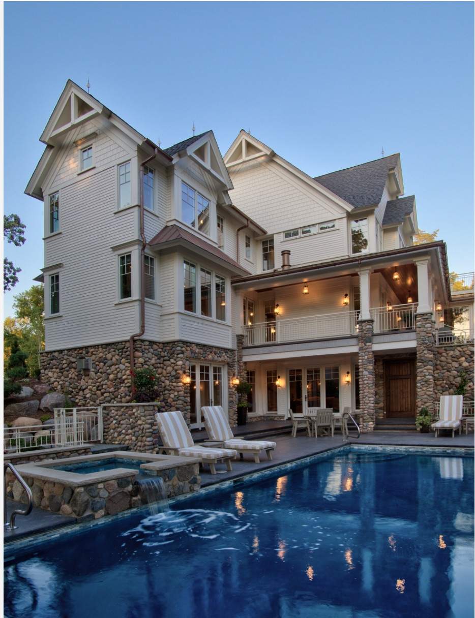 Lake Minnetonka - GAF Designer Shingles, Standing Seam Copper, James Hardie Siding, Copper Half Round Gutters